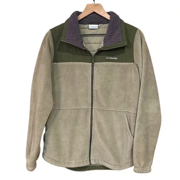 Columbia Jackets & Blazers - Columbia Women’s Fleece Full Zip Jacket Tan Green Size Small